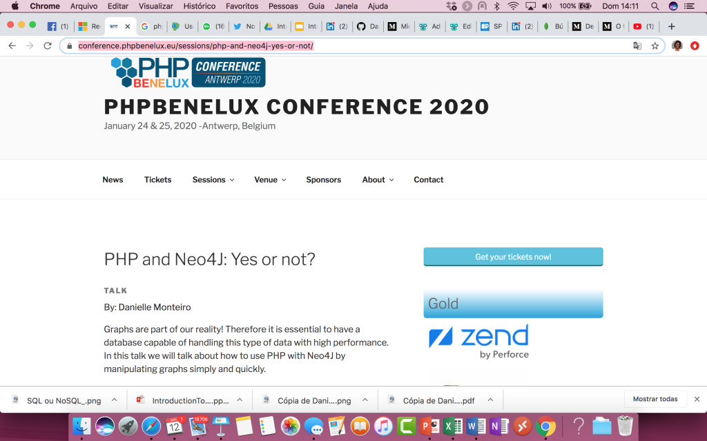 Print do anúncio da palestra da Dani no  evento PHP Benelux, que acontecerá na Belgica - Post sobre MongoDB